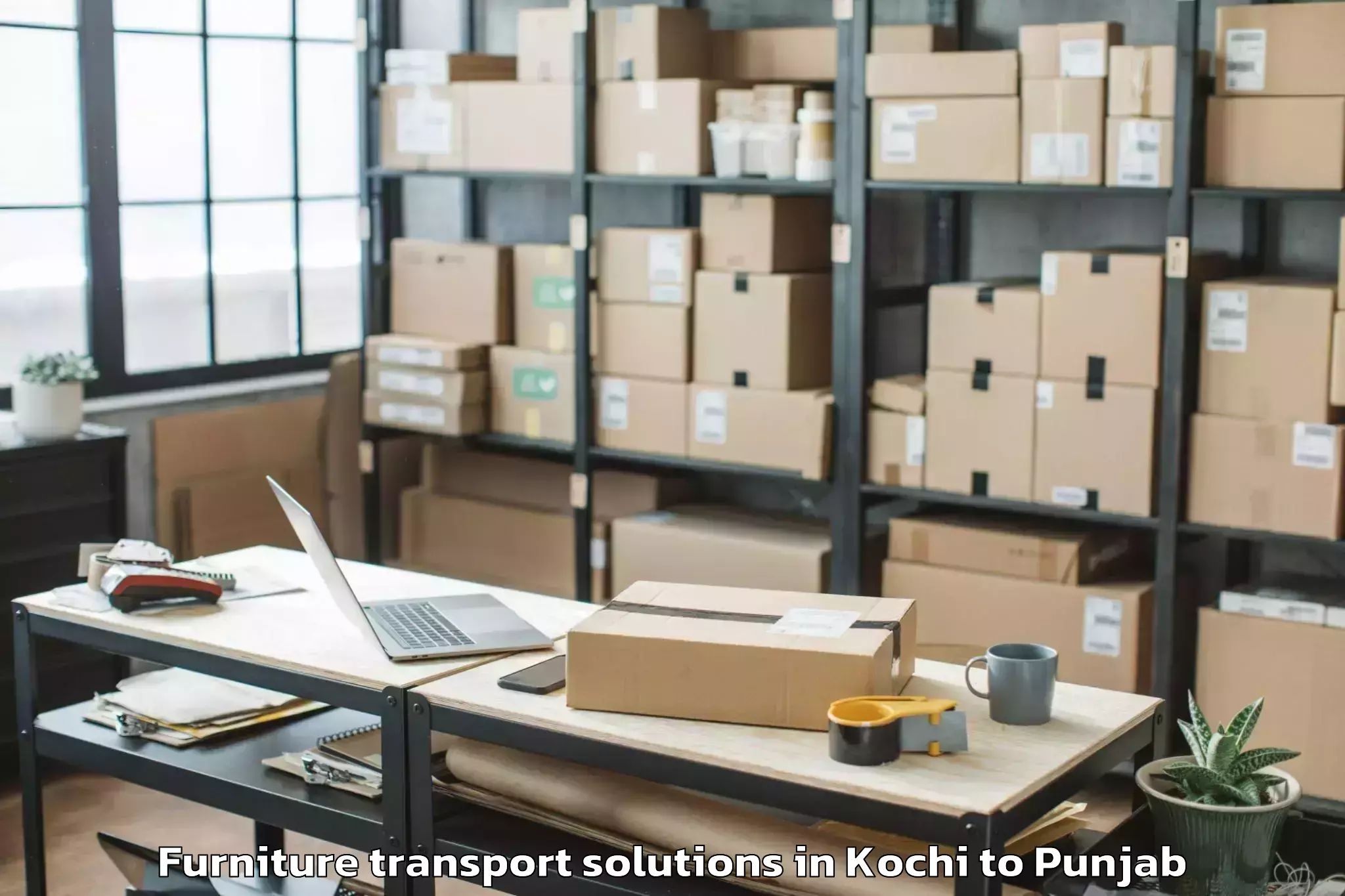 Book Kochi to Zirakpur Furniture Transport Solutions Online